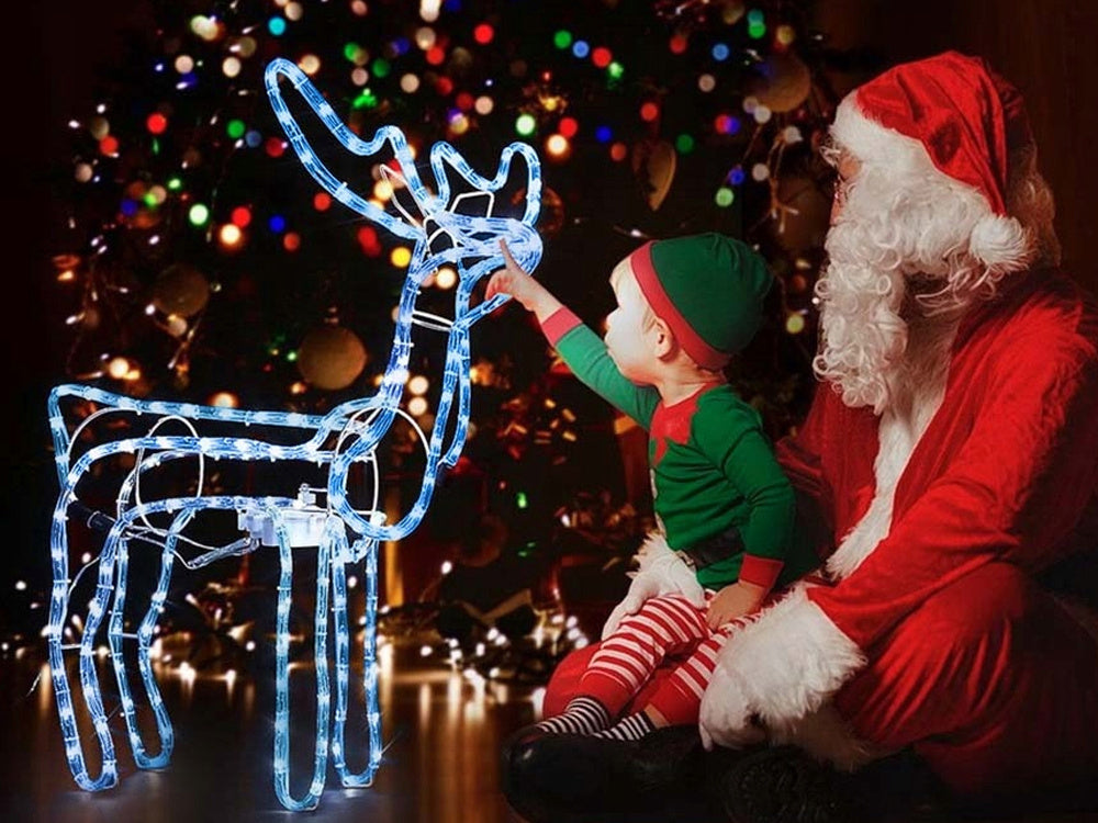 Kvēlojošs ziemeļbriedis ar 216 LED Ziemassvētku rotājumu un kustīgu galvu, liels dārzs