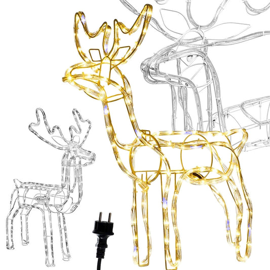 Gaismas ziemeļbriedis ar 216 LED Ziemassvētku rotājumu lielam dārzam ar kustīgu galvu