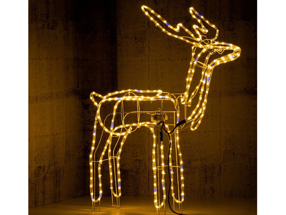 Gaismas ziemeļbriedis ar 216 LED Ziemassvētku rotājumu lielam dārzam ar kustīgu galvu