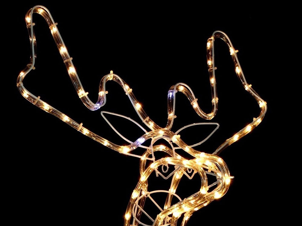 Gaismas ziemeļbriedis ar 216 LED Ziemassvētku rotājumu lielam dārzam ar kustīgu galvu