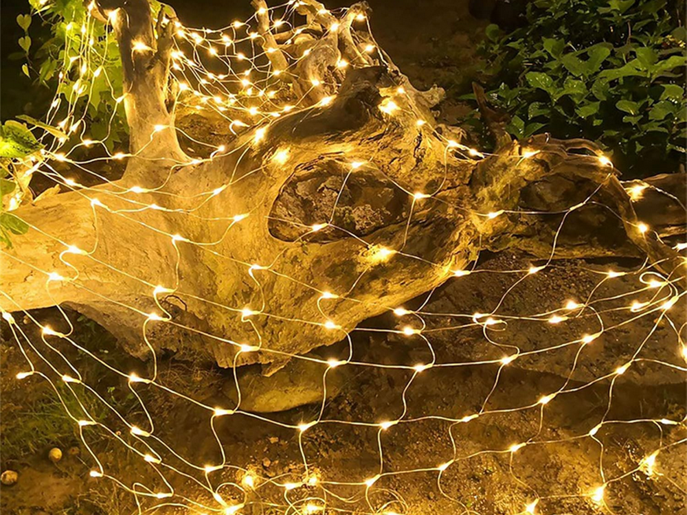 Gaismas aizkars ar 100 LED Ziemassvētku gaismiņām, balts, silti balts, 1x2m