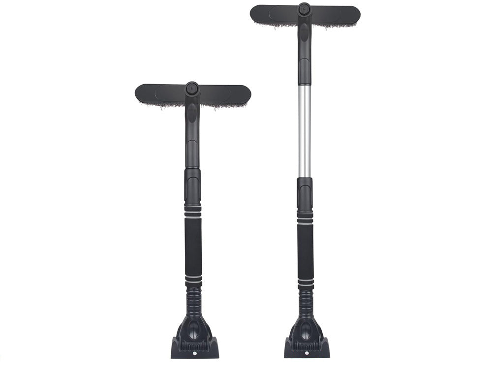 Teleskopiska skrāpju birste, salokāma, automašīnas logu sniega un ledus skrāpēšanai