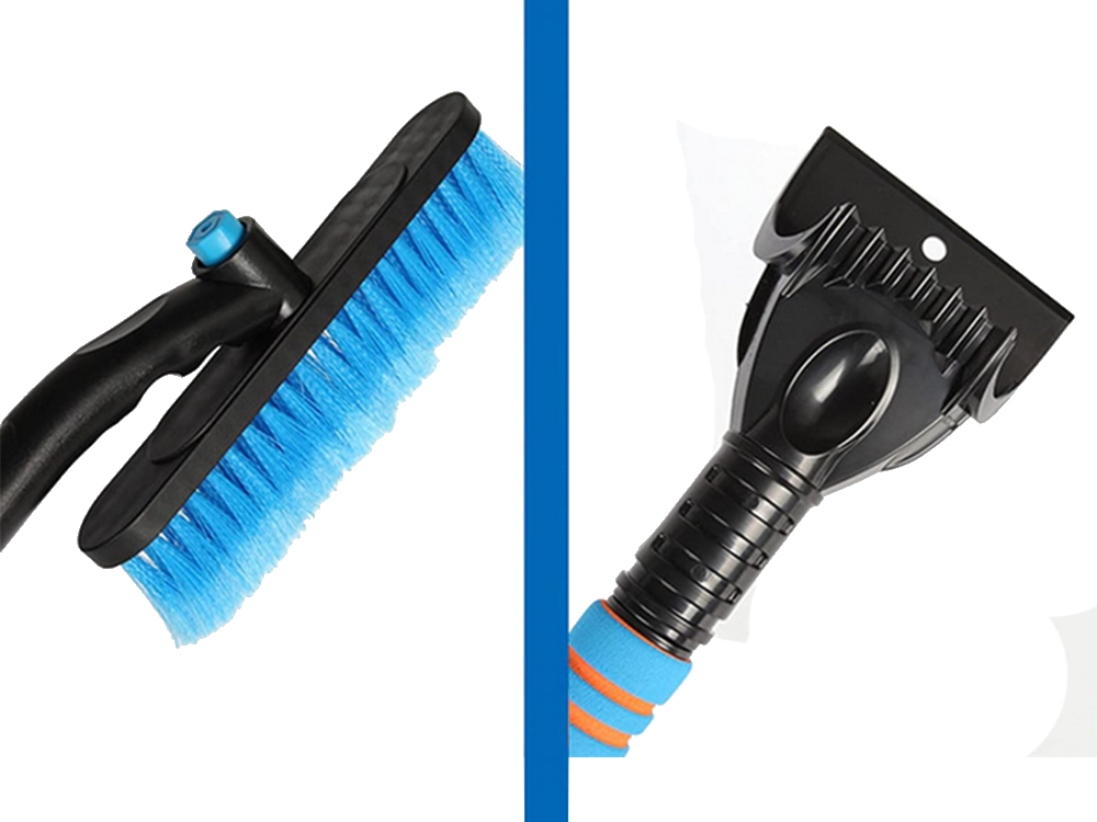 Teleskopiska skrāpju birste, salokāma, automašīnas logu sniega un ledus skrāpēšanai