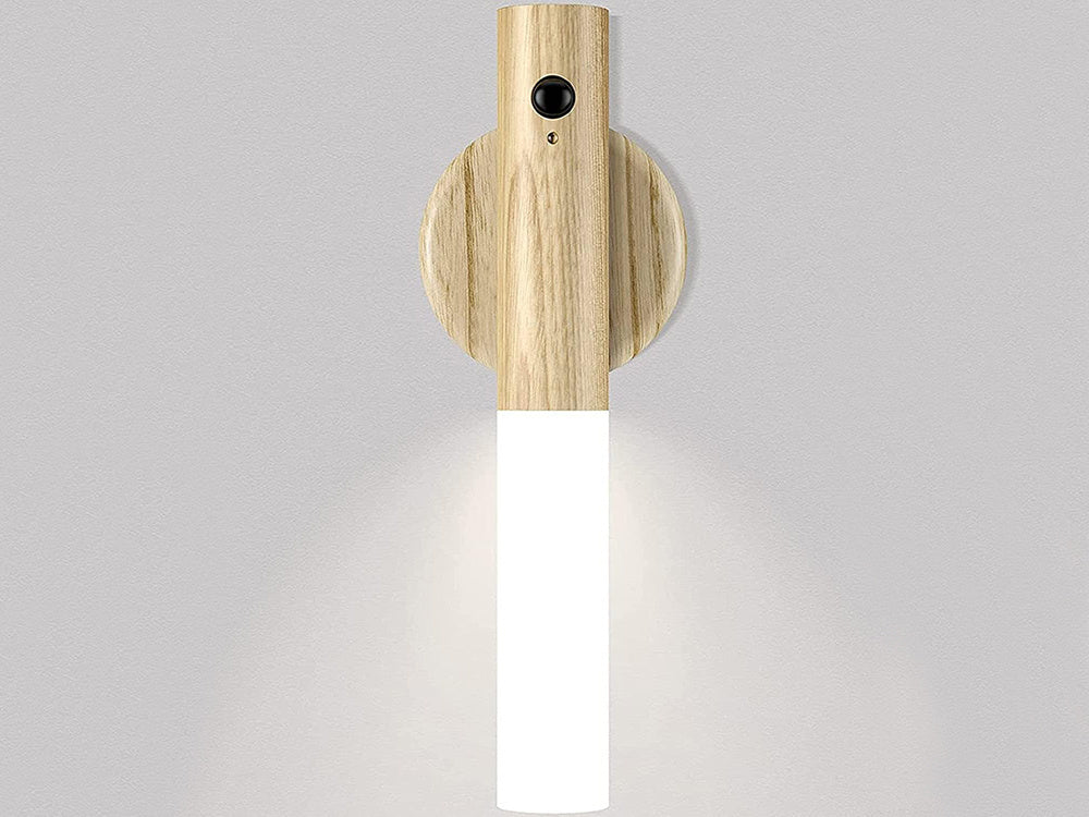 LED lampa ar siltu sienas lampu un kustību detektoru, pie sienas stiprināmu magnētu