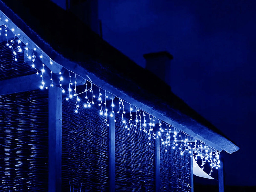 Gaismas aizkars 300 LED auksti balta 10m kombinēta Ziemassvētku eglītes lampiņu virtene