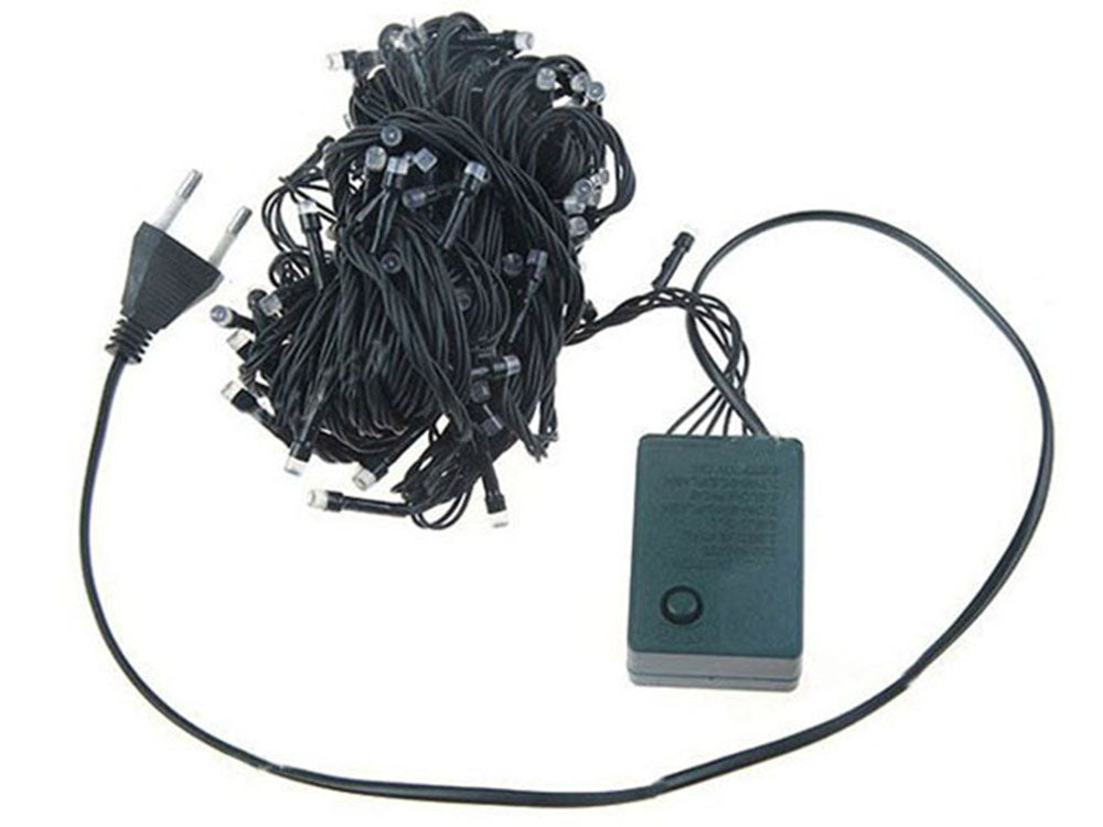 Daudzkrāsainas Ziemassvētku eglītes lampiņas iekštelpām ar 300 LED apgaismojumu, 8 programmām