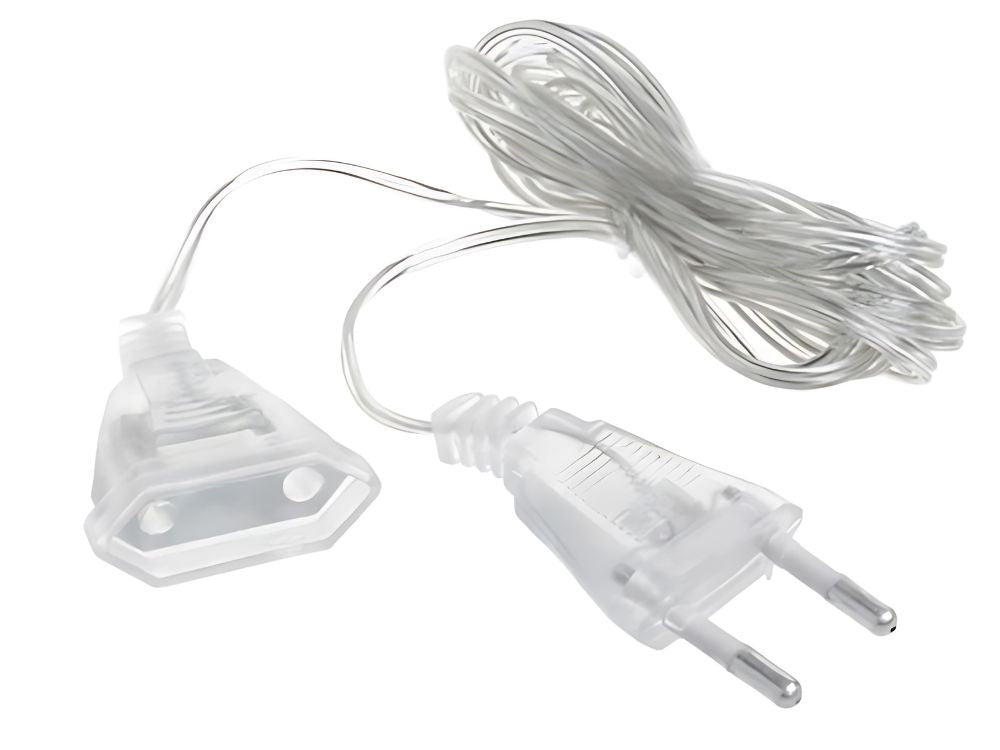 Ziemassvētku eglītes lampiņu pagarinātāja kabelis, caurspīdīgs, 5 m