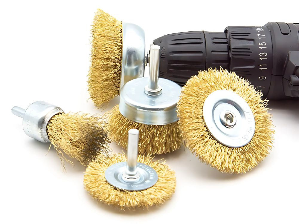 Misiņa stiepļu suku komplekts skrūvgriežiem, 5 gab., dažādi izmēri