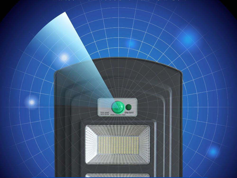 Saules ielu lampa ar tālvadības pulti, kustības un krēslas sensoru, IP65