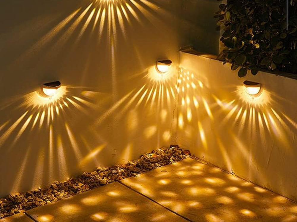 Saules laternas sienas lampa krēslas sensora LED fasādes dārza lampa