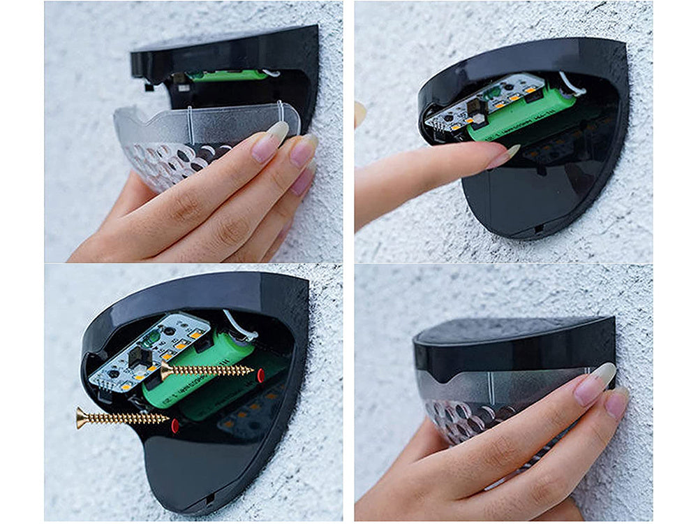 Saules laternas sienas lampa krēslas sensora LED fasādes dārza lampa