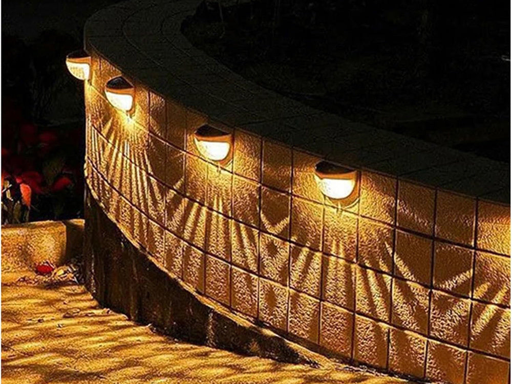 Saules laternas sienas lampa krēslas sensora LED fasādes dārza lampa