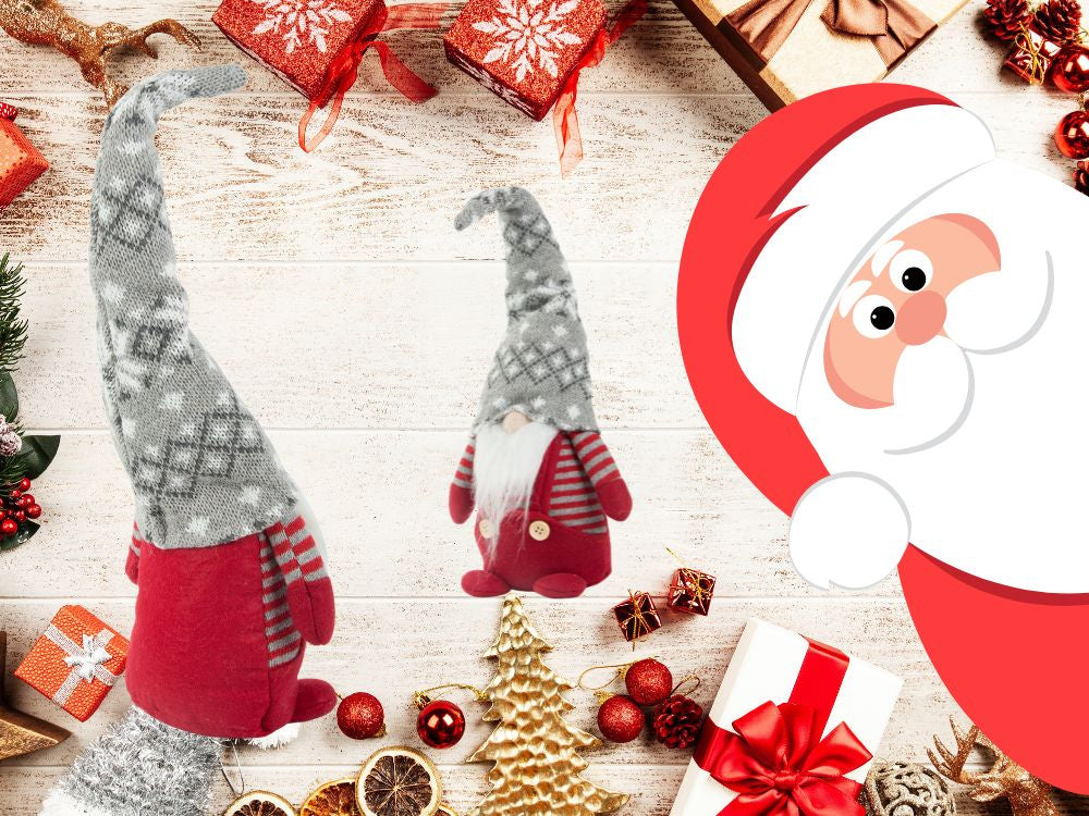 Ziemassvētku spoks sarkans spoks ar Ziemassvētku bārdu 38cm mīksts