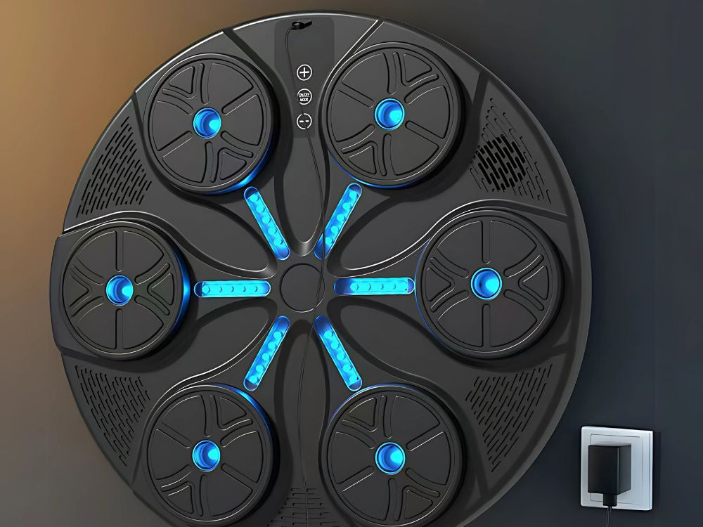 Boksa vairoga trenažieris MMA mūzikai USB 8 līmeņi + boksa cimdi