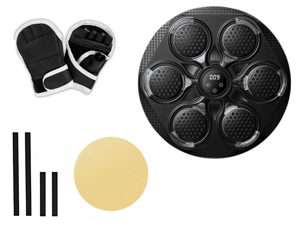 Boksa vairoga trenažieris, mma mūzika, usb, bluetooth + boksa cimdi