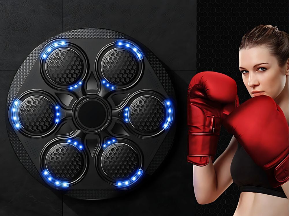 Boksa vairoga trenažieris, mma mūzika, usb, bluetooth + boksa cimdi