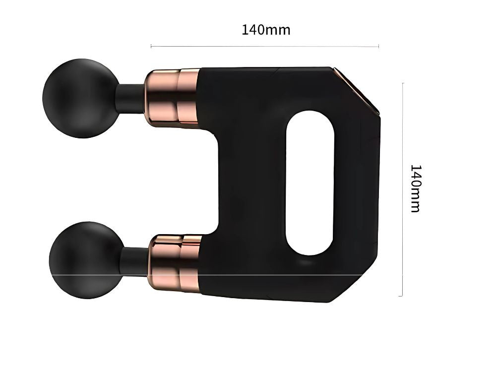 Masāžas pistoles dubultais muguras ķermeņa masieris, jaudīgs, 8 uzgaļi