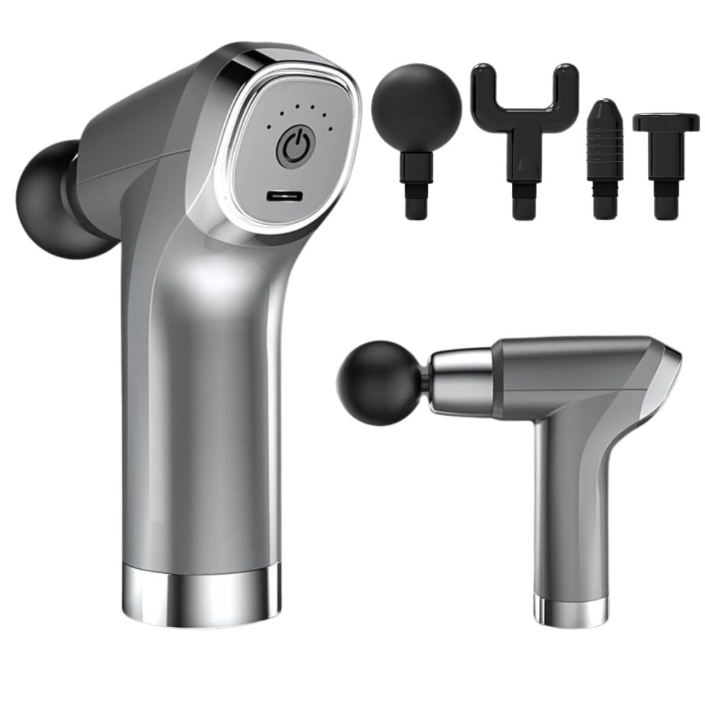 Masāžas pistoles muguras un ķermeņa masieris, jaudīgs 4 uzgaļu masāžas pistole