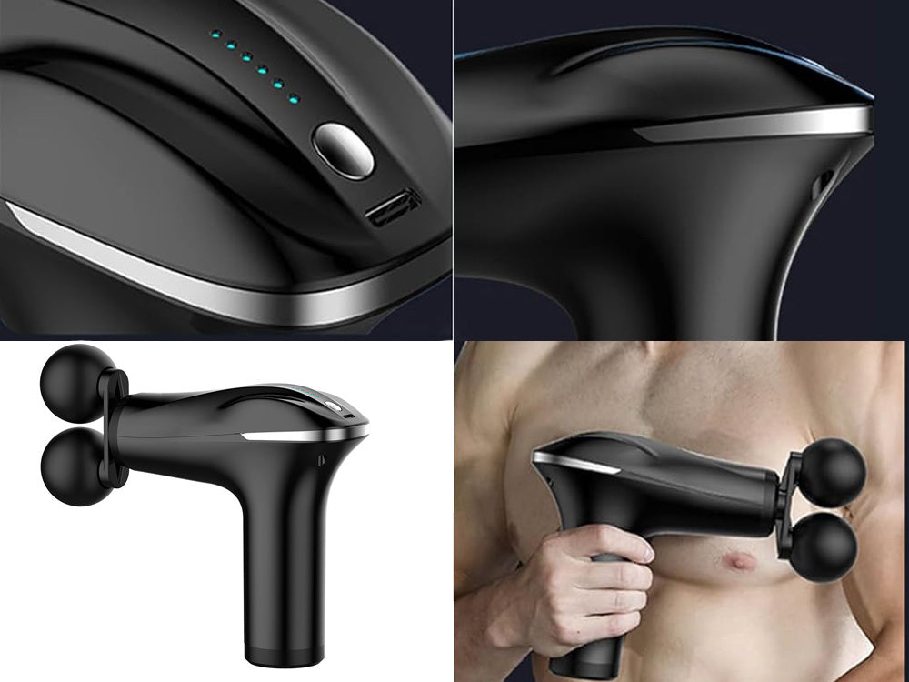 Muguras masāžas pistoles ķermeņa kāju masieris spēcīgs masāžas pistoles 4 uzgaļi