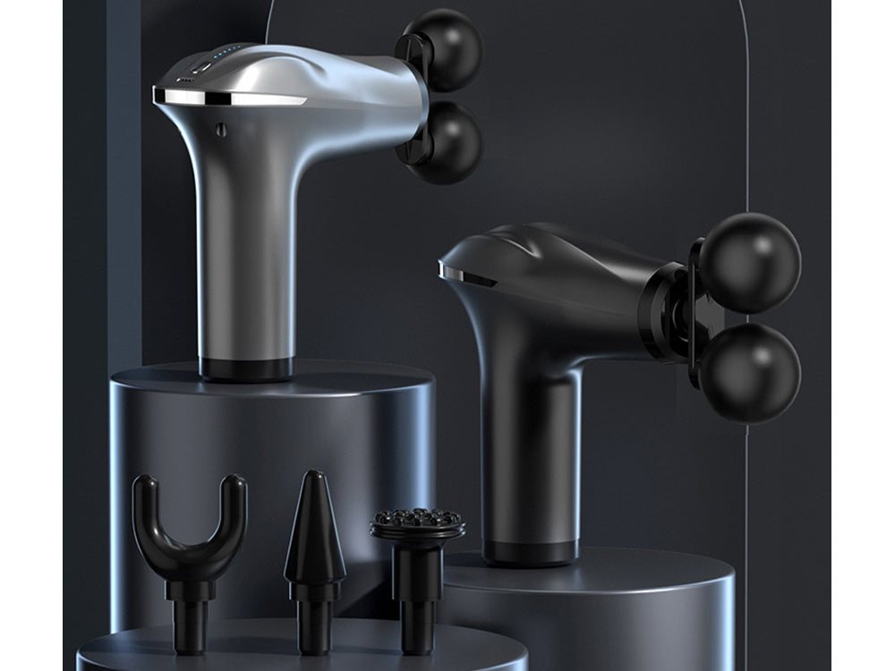 Muguras masāžas pistoles ķermeņa kāju masieris spēcīgs masāžas pistoles 4 uzgaļi