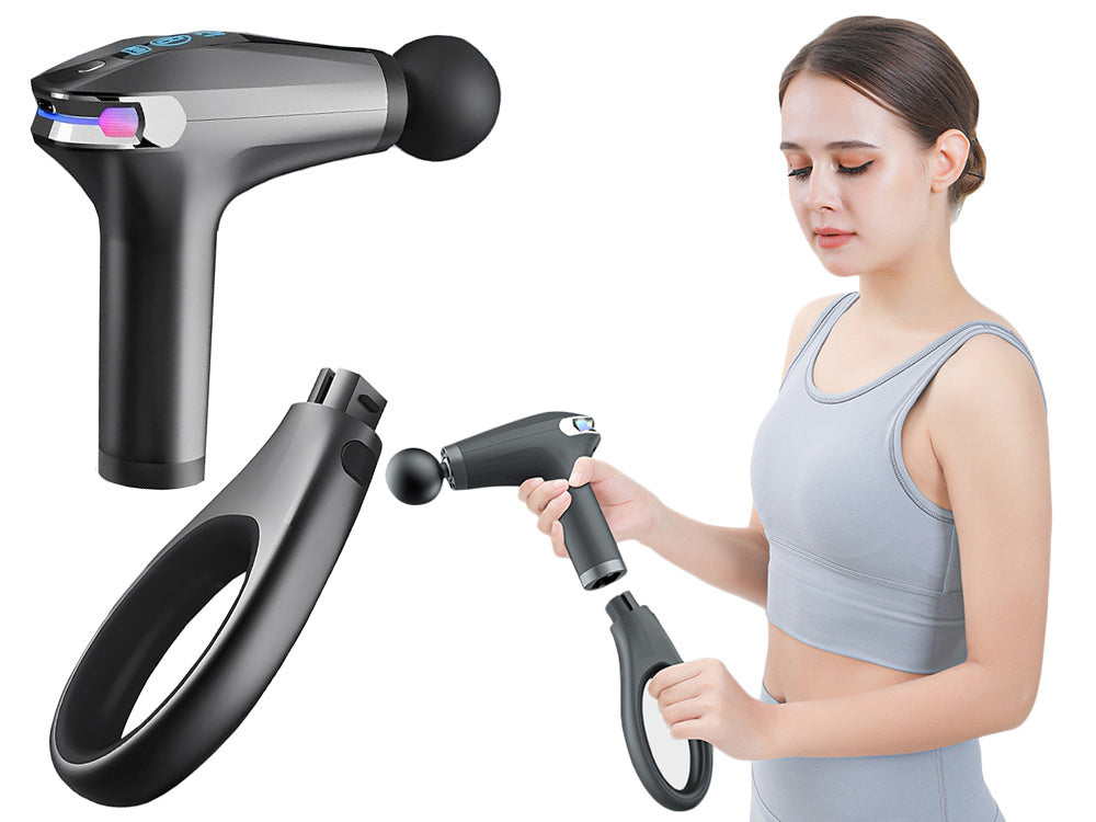 Muguras masāžas pistoles ķermeņa kāju masieris spēcīgs masāžas pistoles 4 uzgaļi