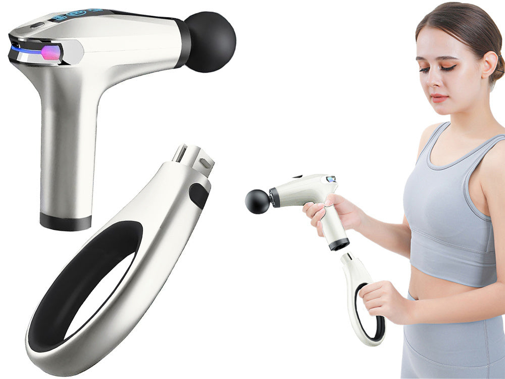 Muguras masāžas pistoles ķermeņa kāju masieris spēcīgs masāžas pistoles 4 uzgaļi