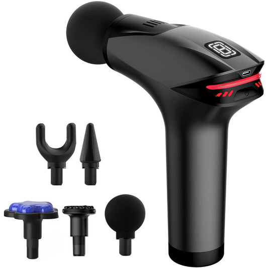 Muguras masāžas pistoles ķermeņa kāju masieris spēcīgs masāžas pistoles 5 uzgaļi