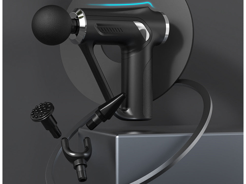 Muguras masāžas pistoles ķermeņa kāju masieris spēcīgs masāžas pistoles 4 uzgaļi