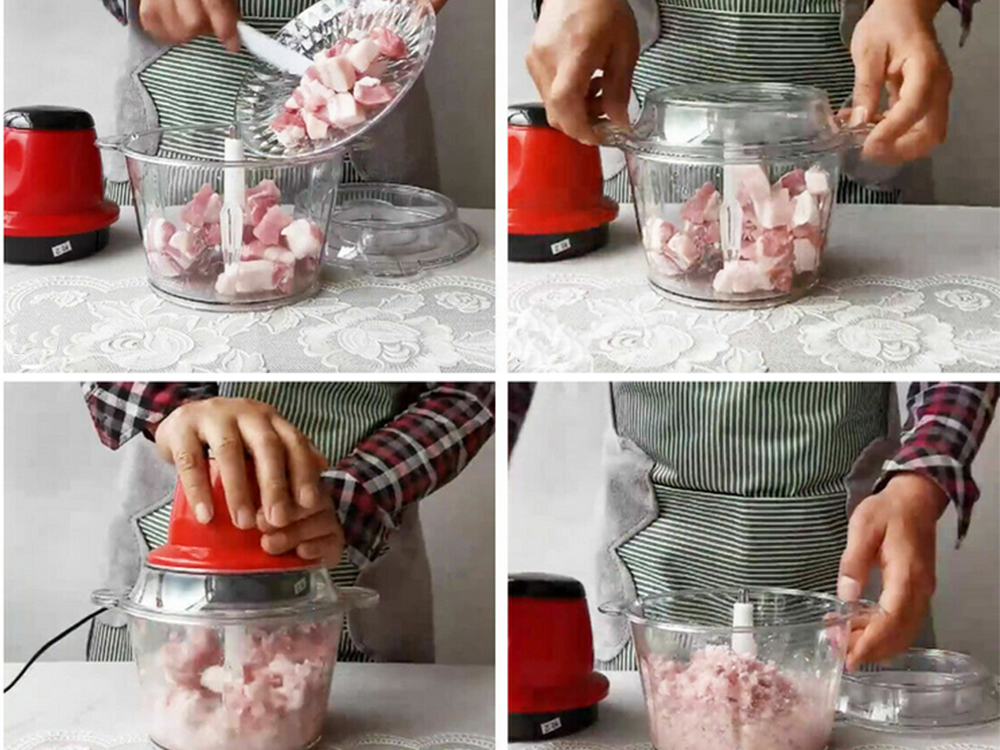 Elektriskais dārzeņu smalcinātājs gaļas griezējs