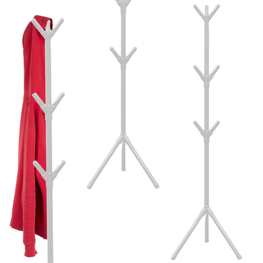 Grīdas drēbju pakaramais, jaku grīdas statīvs, metāls, balts