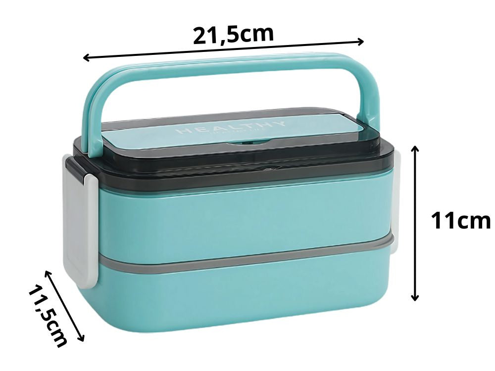 Brokastu kaste ar sadalītājiem, sakraujams konteiners, XXL galda piederumu pusdienu kaste, 1400 ml