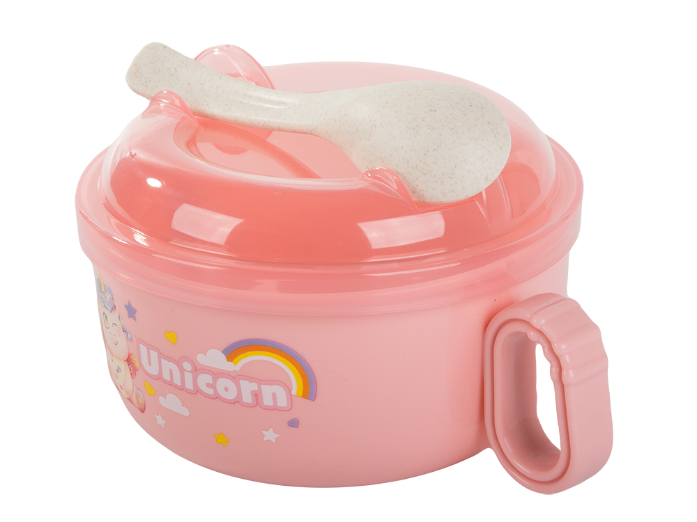 Barošanas piederumu komplekts bērnu pārtikas bļoda ar rokturiem un karoti