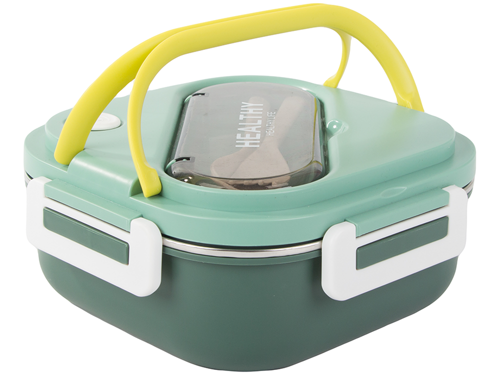 Brokastu kaste ar nodalījumiem, galda piederumu konteiners, pusdienu kaste mikroviļņu krāsnij, 1000 ml