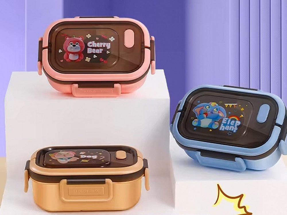 Pusdienu kastes brokastu trauks pusdienām ar nodalījumiem galda piederumiem