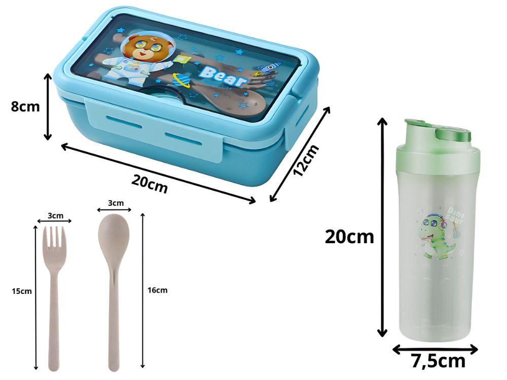 Pusdienu kastes brokastu trauks pusdienu galda piederumiem ar pudeles komplektu