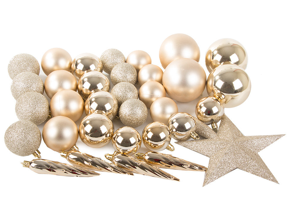 Ziemassvētku eglītes rotājumi Ziemassvētki zelta mirdzumi zvaigzne mirdzums 8 / 6 / 5