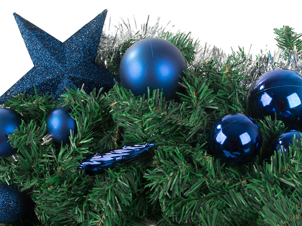 Ziemassvētku eglītes rotājumi, svētku zila mirdzoša zvaigzne 8 / 6 / 5