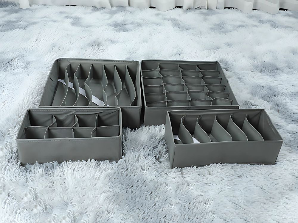 Apakšveļas organizatora zeķu atvilktņu skapīša kastīšu komplekts (4 daļas)