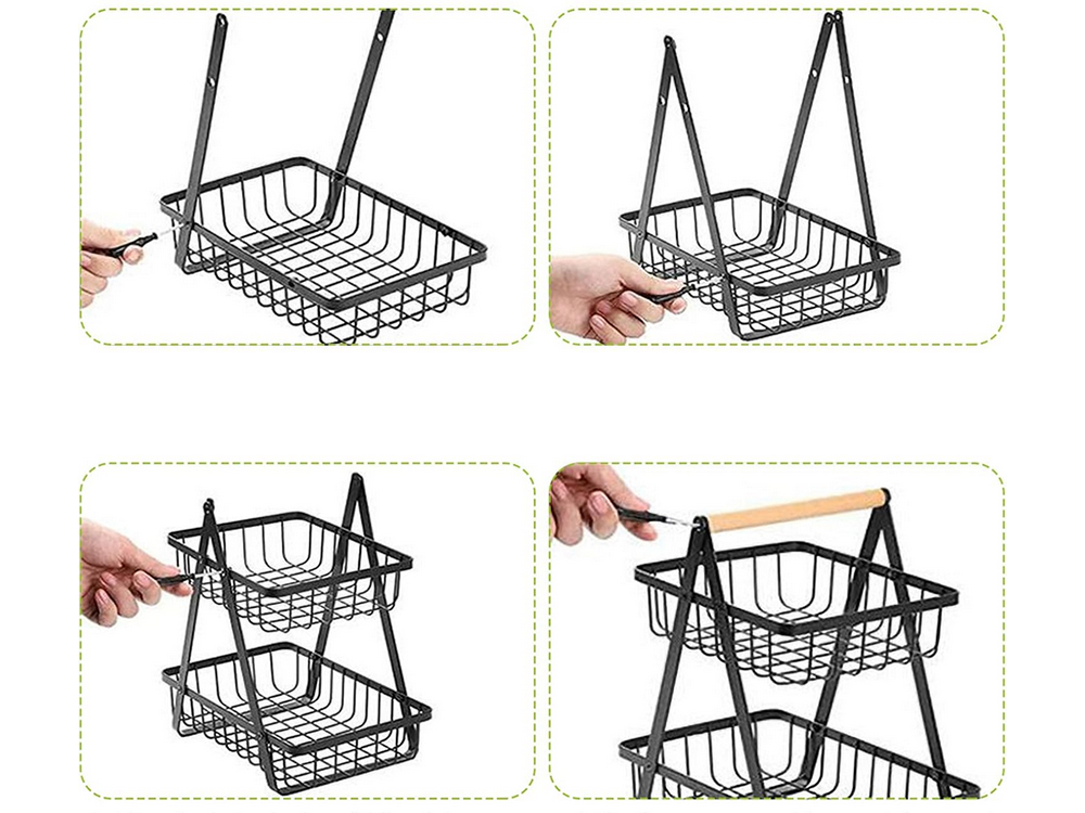 Virtuves plaukts bēniņu virtuves organizators ar grozu