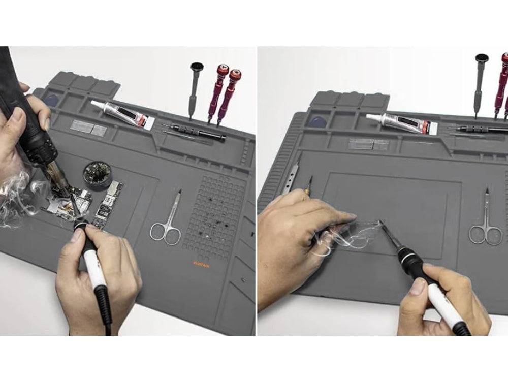 Silikona servisa paklājiņš lodēšanas organizatoram, liels paliktnis, 30x45 magnēts