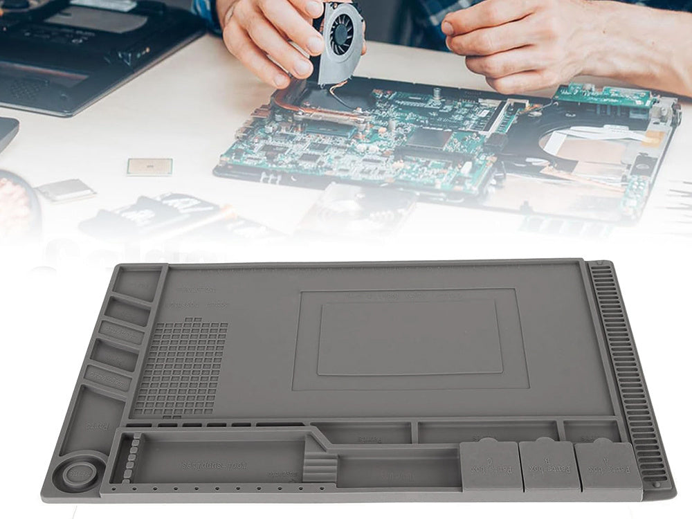 Silikona servisa paklājiņš lodēšanas organizatoram, liels paliktnis, 30x45 magnēts