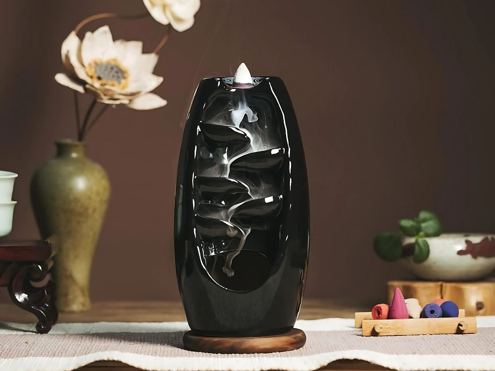 Aromātiska keramikas kamīna ūdenskrituma vīraka aromterapija + 10 daktis