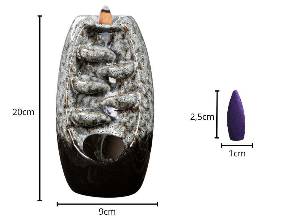 Aromātiska keramikas kamīna ūdenskrituma vīraka aromterapija + 10 daktis