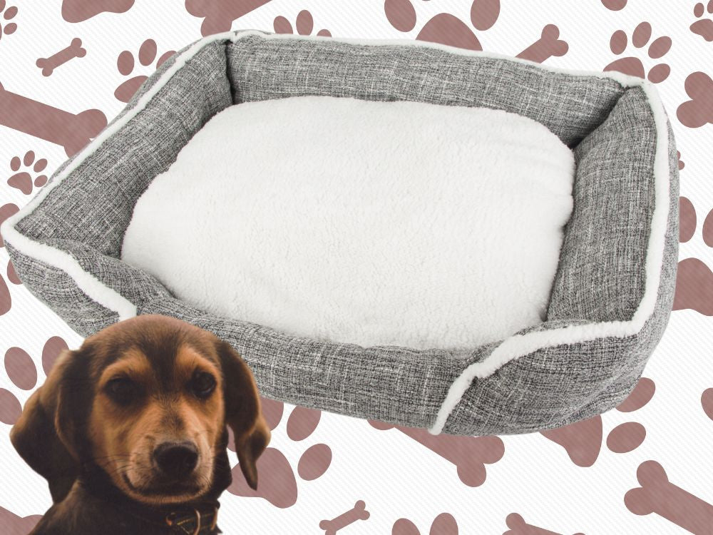 Suņu gulta, mīksta, ērta un pūkaina gulta ar spilvenu, izmērs M
