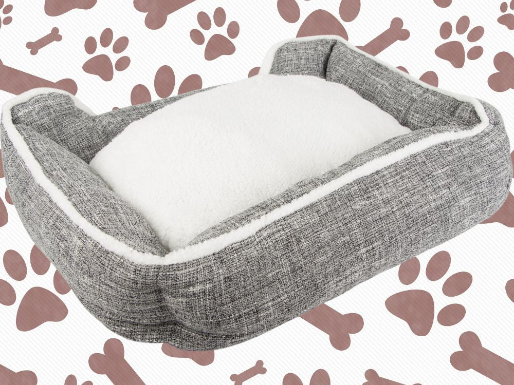 Suņu gulta, mīksta, ērta, pūkaina gulta ar spilvenu, L izmērs