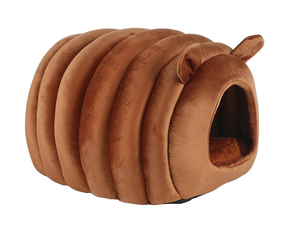 Plīša gultas kokons sunim, kaķim, mīksts spilvens, gultasveļa, pūkains