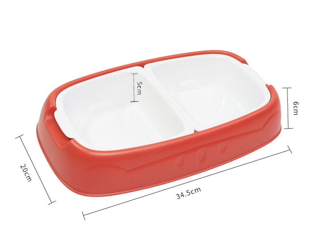 Dubultā bļoda suņiem, kaķiem, noņemamas, lielas plastmasas ūdens un barības bļodas
