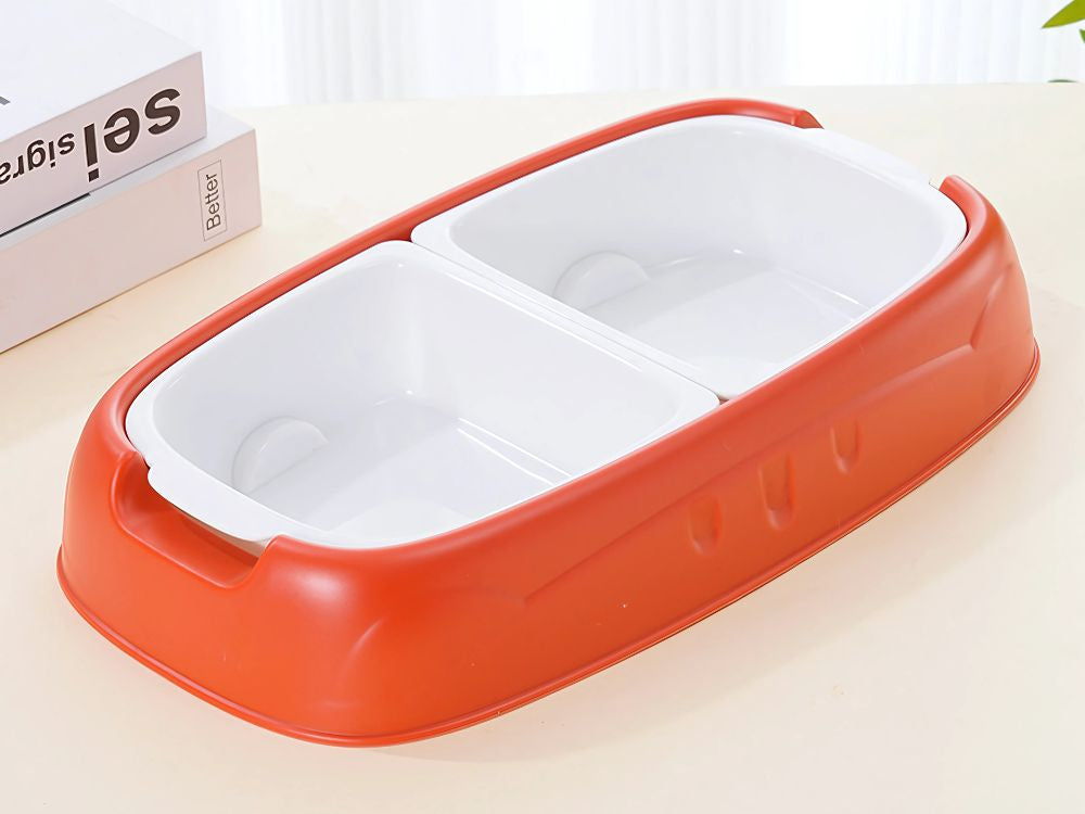 Dubultā bļoda suņiem, kaķiem, noņemamas, lielas plastmasas ūdens un barības bļodas