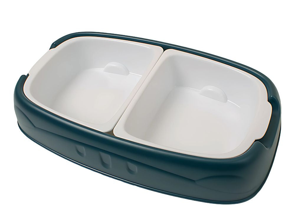 Dubultā bļoda suņiem, kaķiem, noņemamas, lielas plastmasas ūdens un barības bļodas