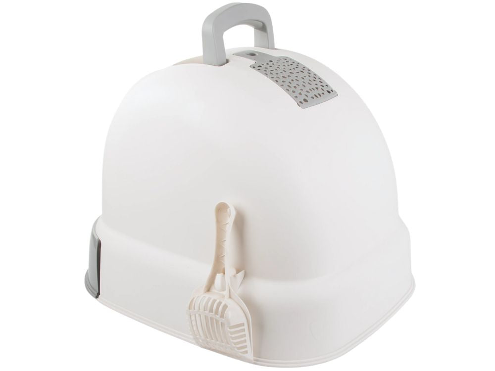 Kaķu pakaišu paplāte, liela, aizvērta, paredzēta kaķu pakaišu lāpstai, izturīga un izvelkama